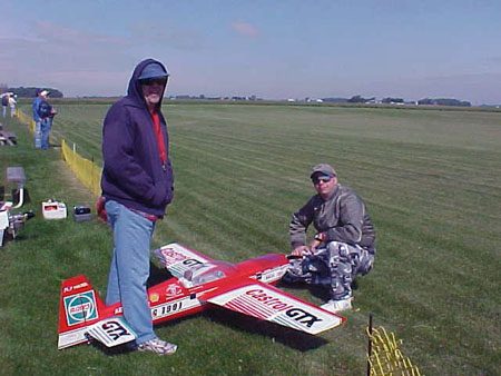 Ted Brindle standing & Doug Brindle 